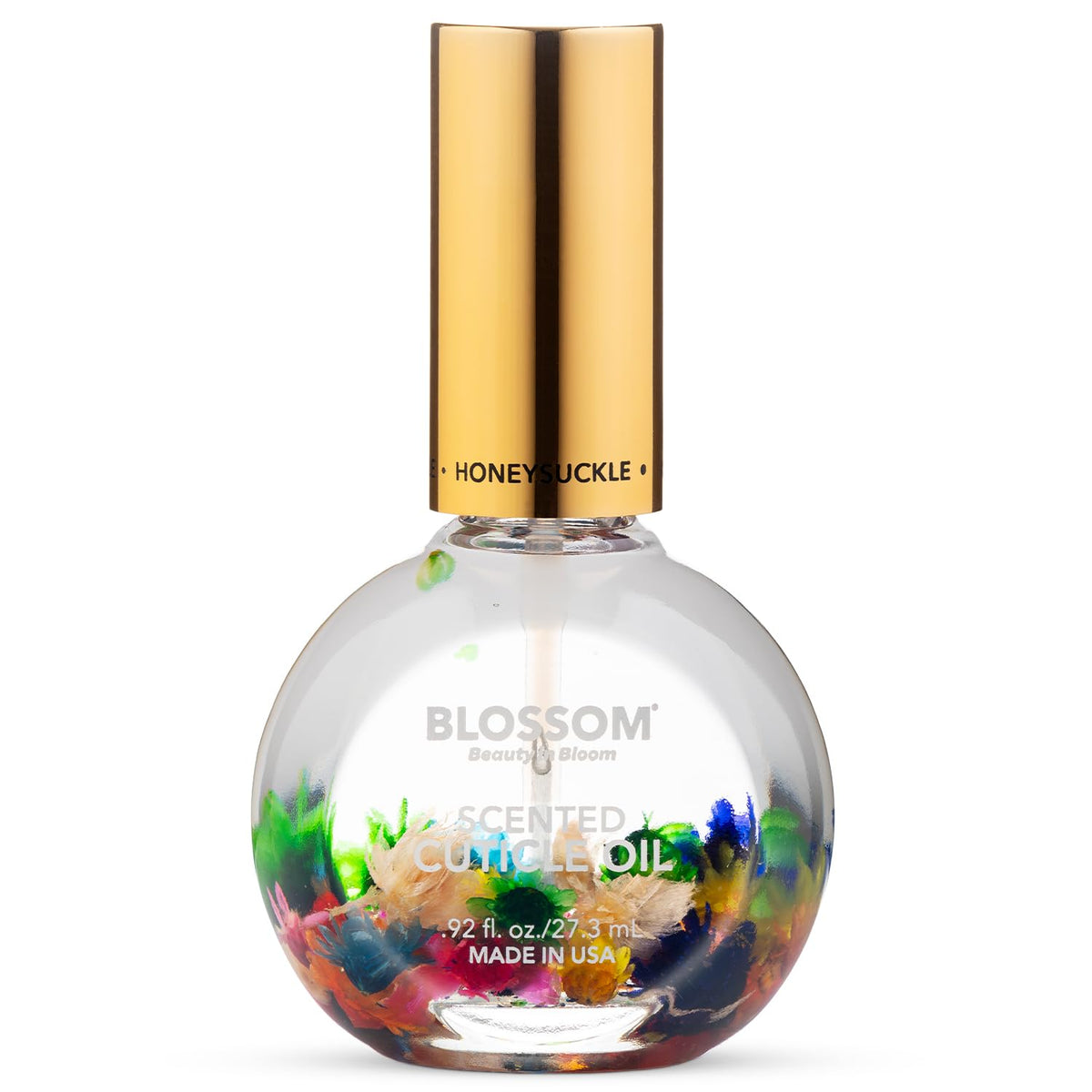 Blossom honeysuckle front bottle showing floral infusion and elegant label