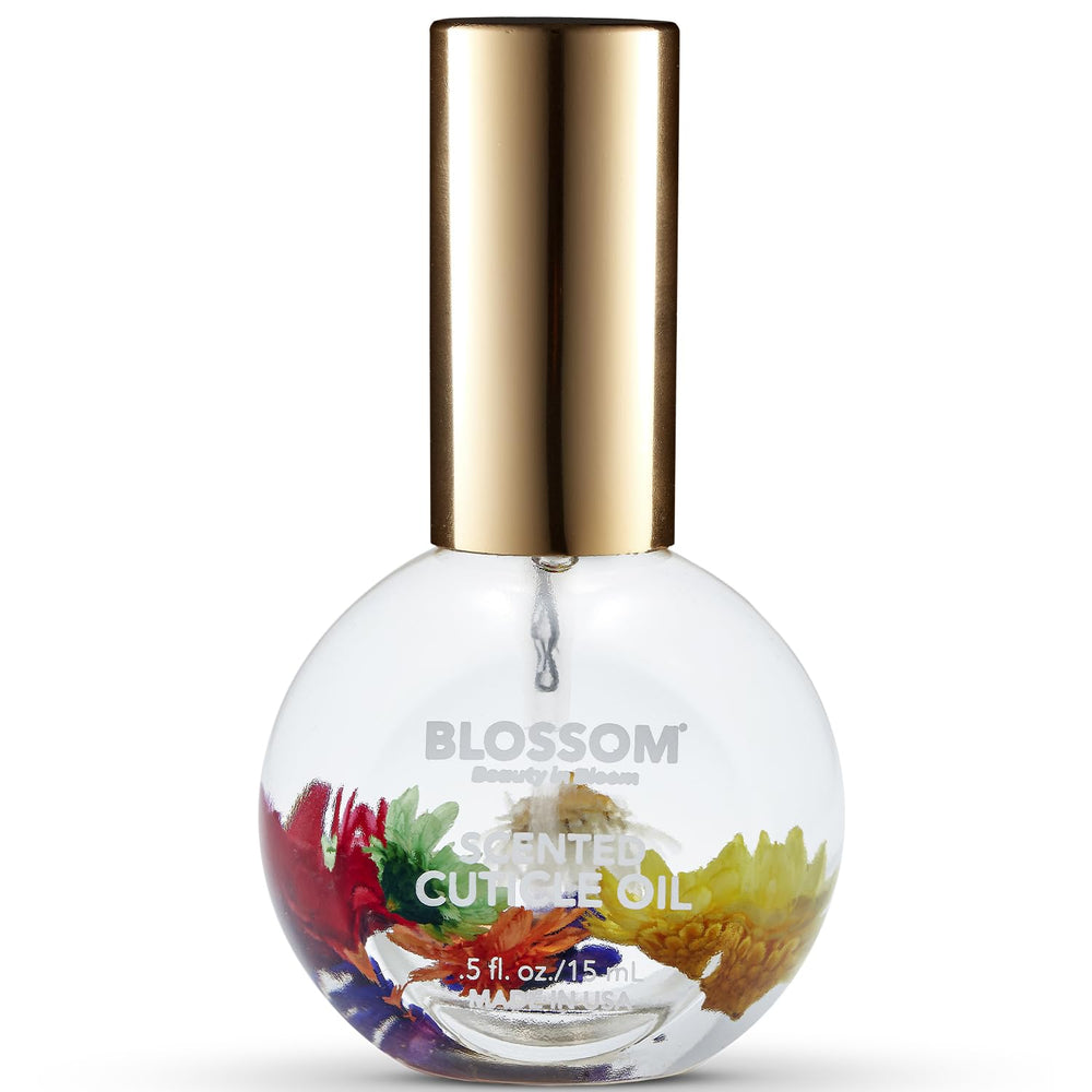 Blossom front bottle showing mandarin orange scent and floral infusion benefits