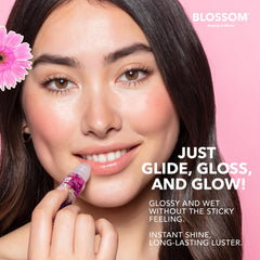 Blossom watermelon-scented tube displayed to show lightweight moisturizing benefit