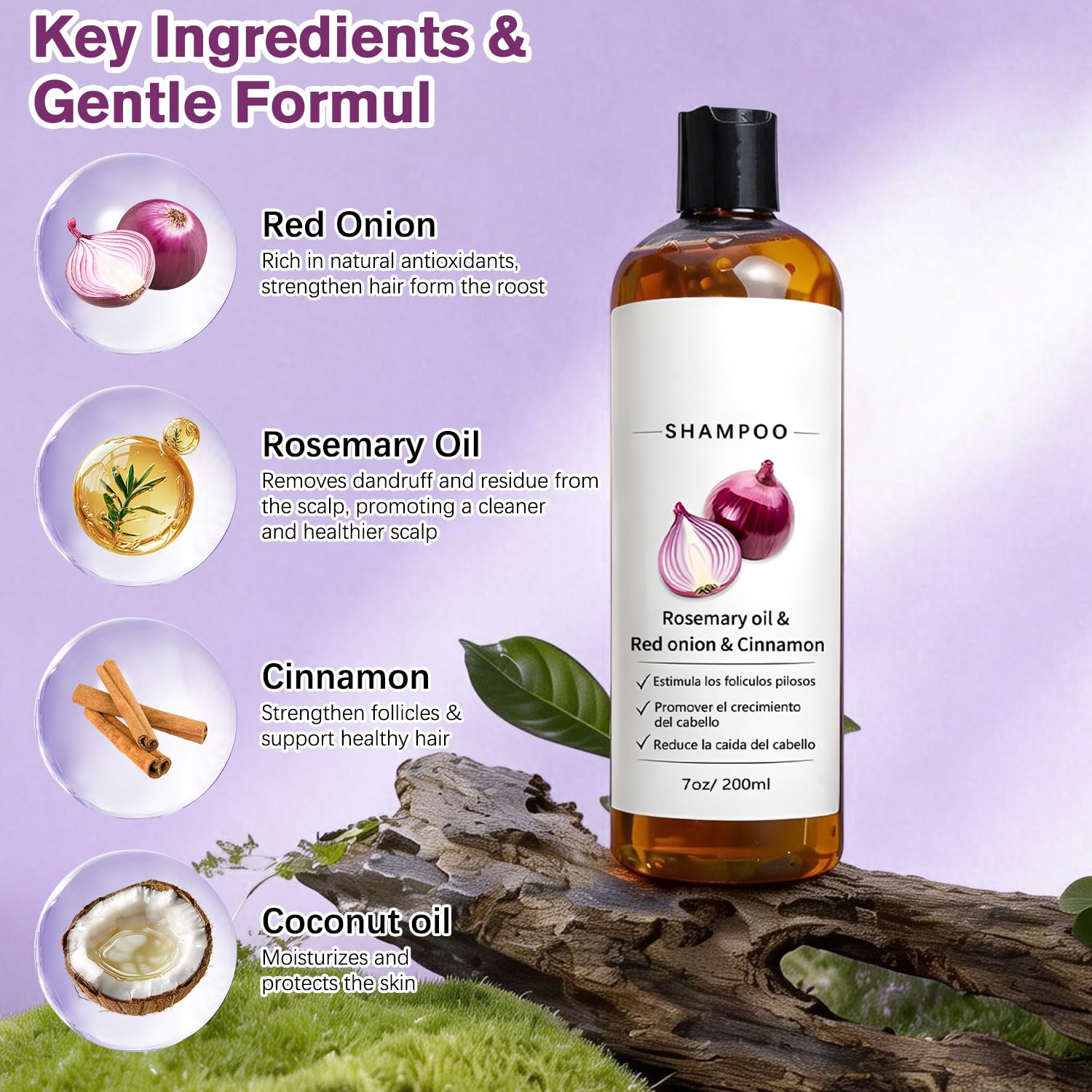 Rosemary oil dropper with BLOWADM bottle showing scalp-soothing botanical action