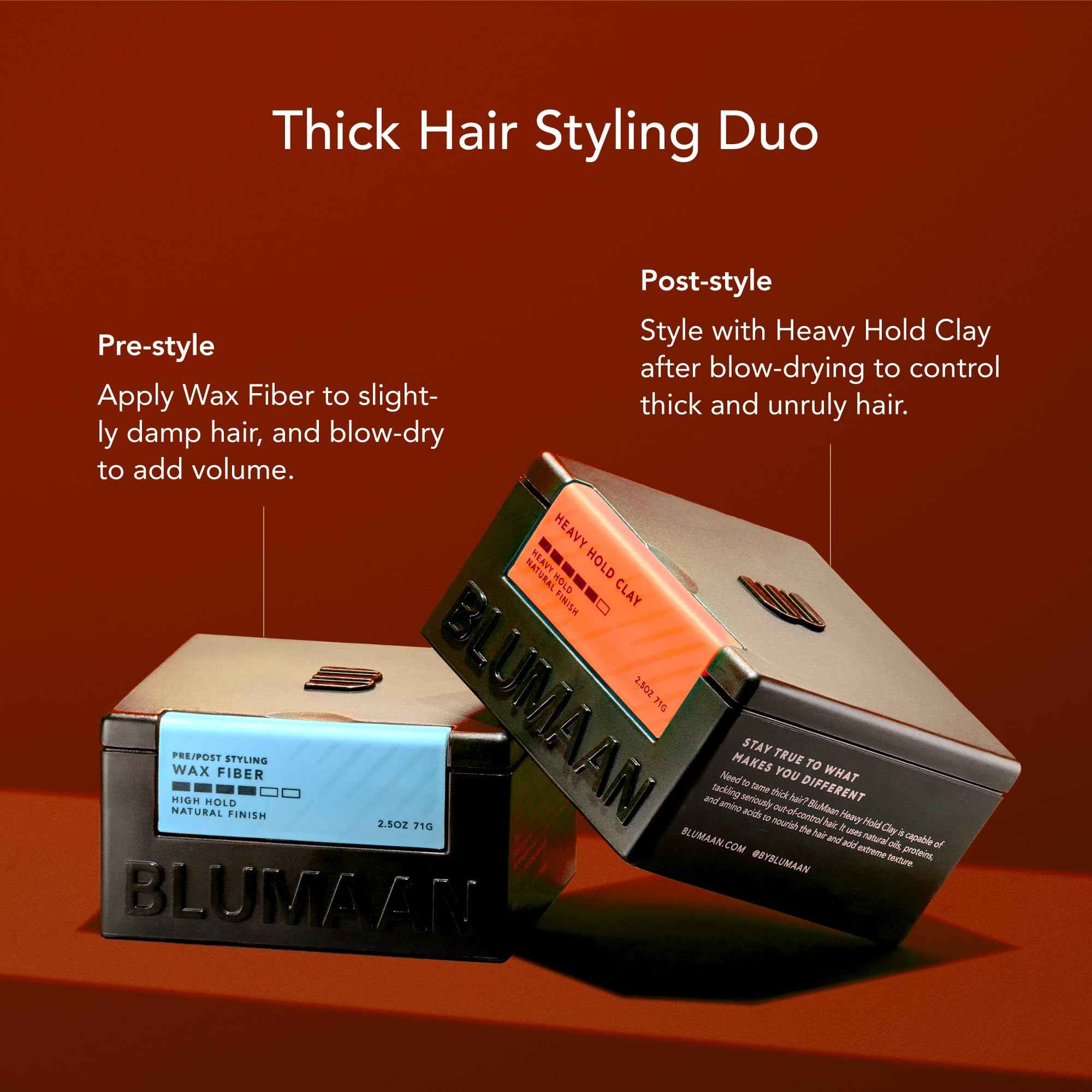 BluMaan hair detail showing matte finish with defined texture and movement