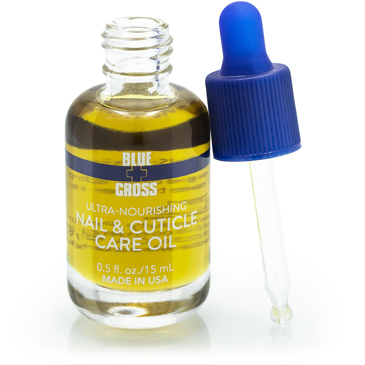 Blue Cross bottle front showing label and compact size for easy travel