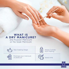 Blue Cross in-salon use demonstrating faster, waterless manicure prep
