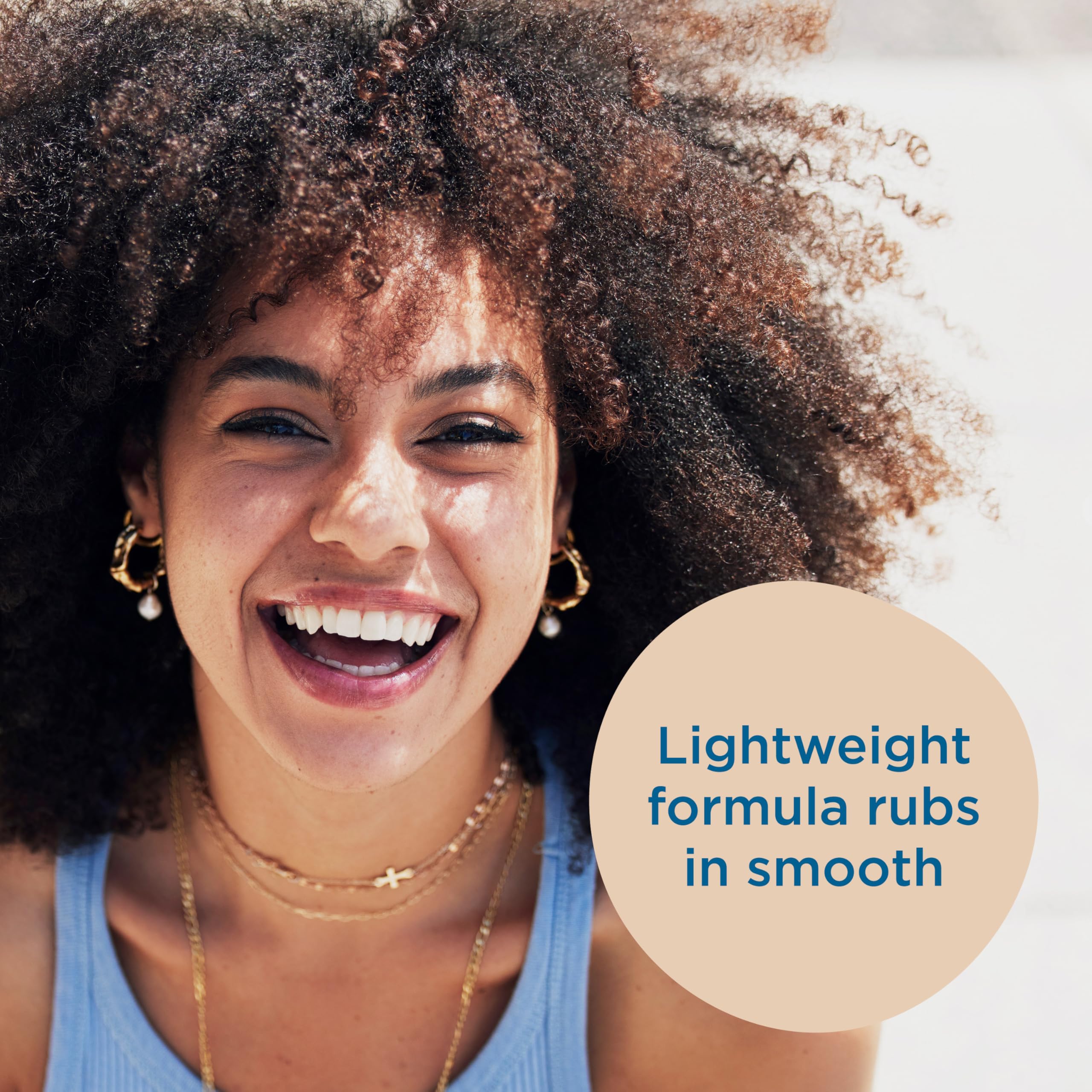 Blue Lizard application on face demonstration for lightweight, non-greasy benefit