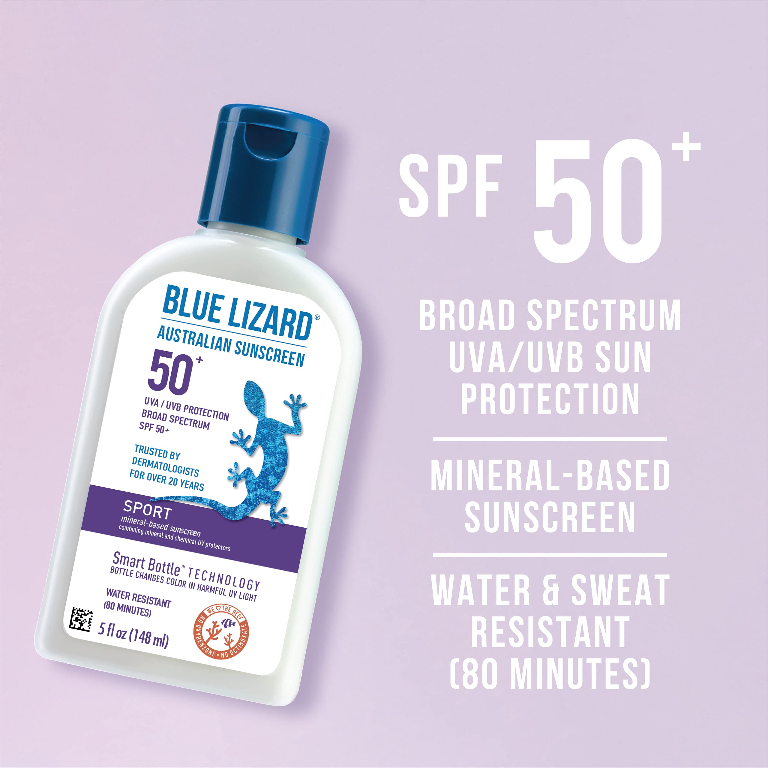 BLUE LIZARD close-up texture of lotion showing easy spreadability