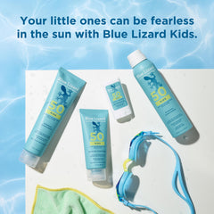 Blue Lizard 3 fl oz bottle next to a coin for size and portability benefit