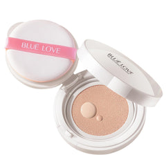 BLUE LOVE compact front view showing elegant packaging and portable design benefit