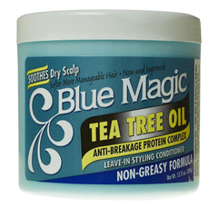 Blue Magic front packaging of leave-in conditioner showing size and benefits