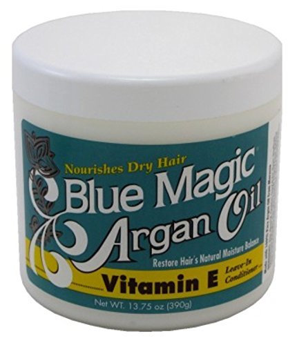 Blue Magic in use detangling textured hair for easier brushing