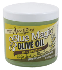 Blue Magic jar front view showing label and 12 ounce size for easy identification and storage