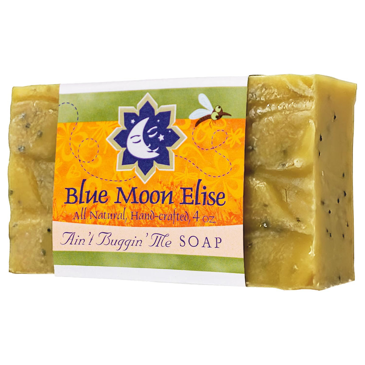 Blue Moon Elise front packaging showing the citronella soap bar benefit