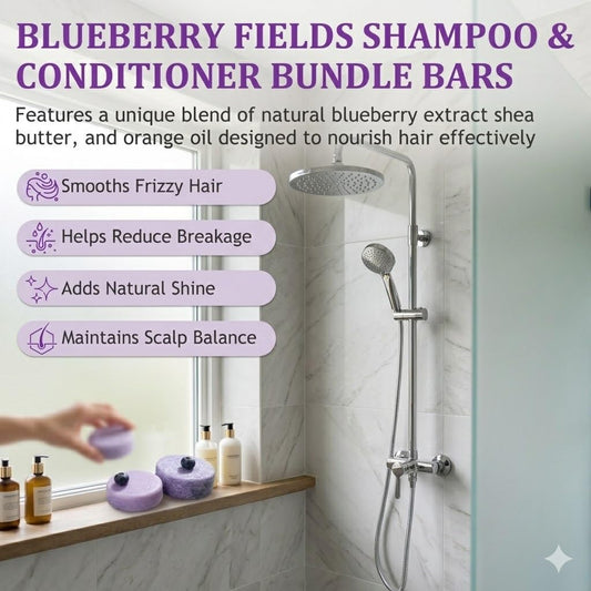 Generic Blueberry Fields shampoo bar close-up showing smooth antioxidant-rich texture