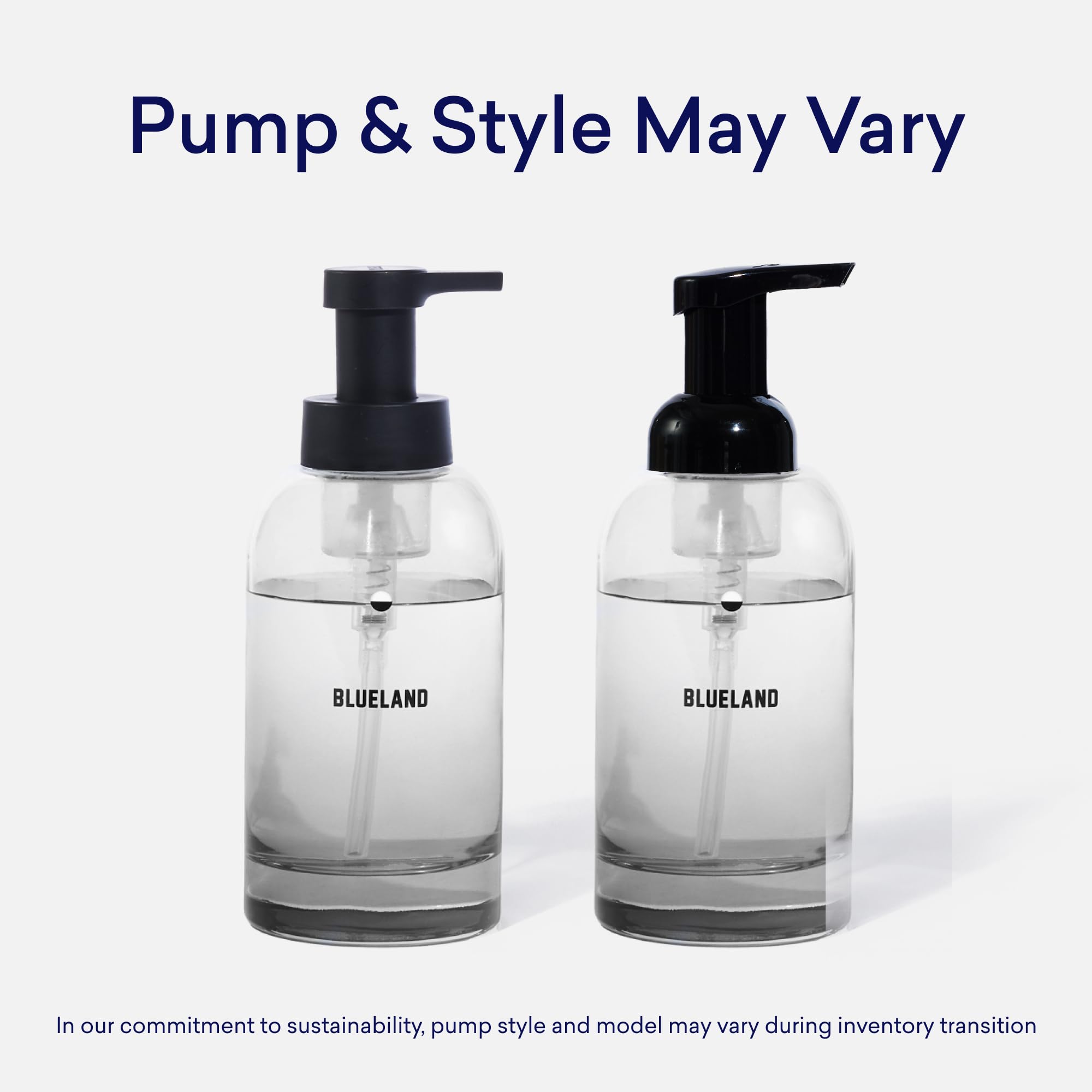 BLUELAND bottle label detail highlighting scent name and eco-friendly product benefits