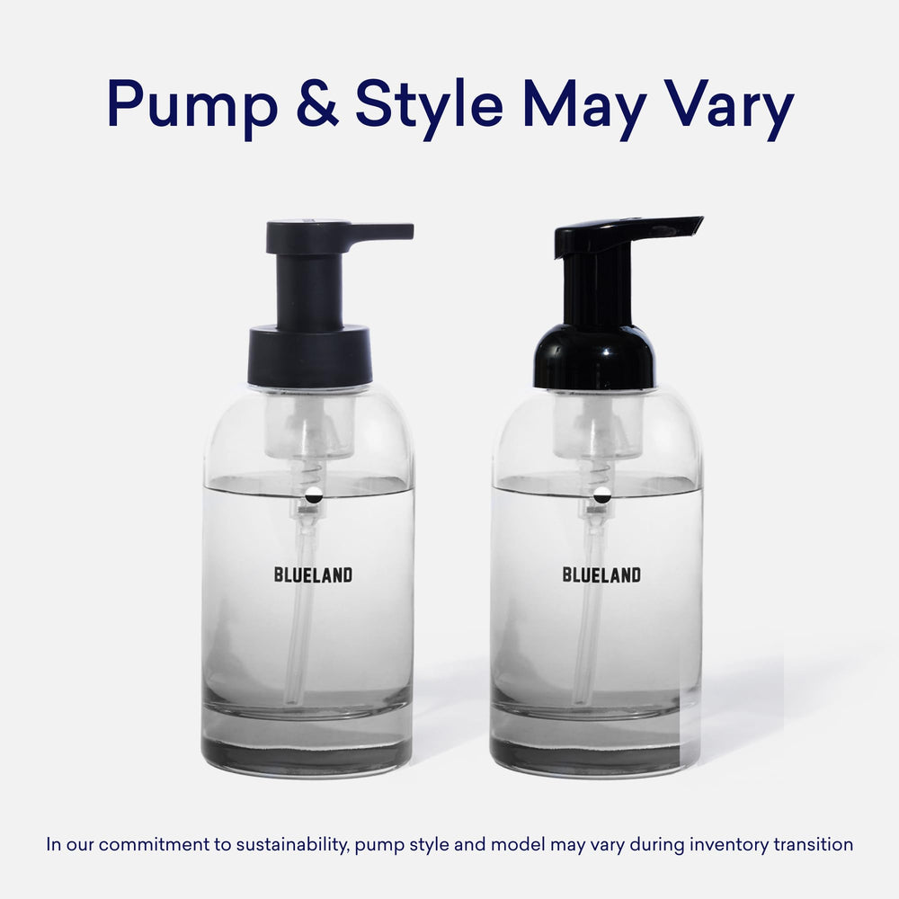 BLUELAND bottle label detail highlighting scent name and eco-friendly product benefits