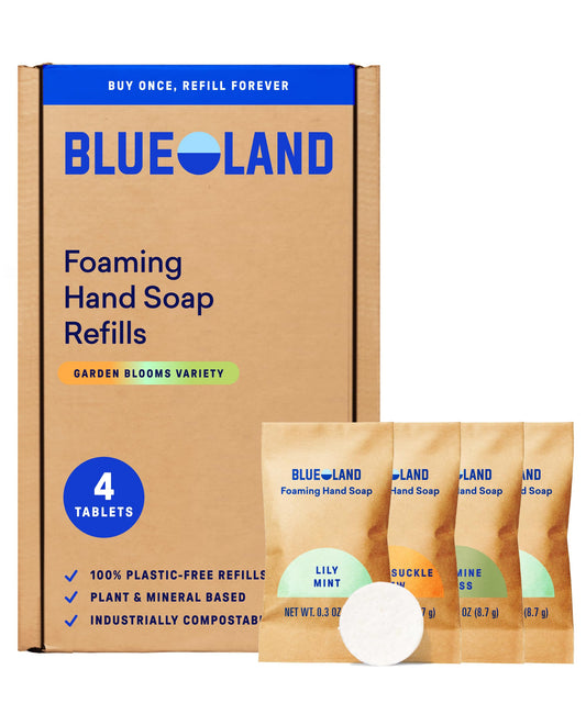 BLUELAND Forever Bottle front view showing reusable refill benefit