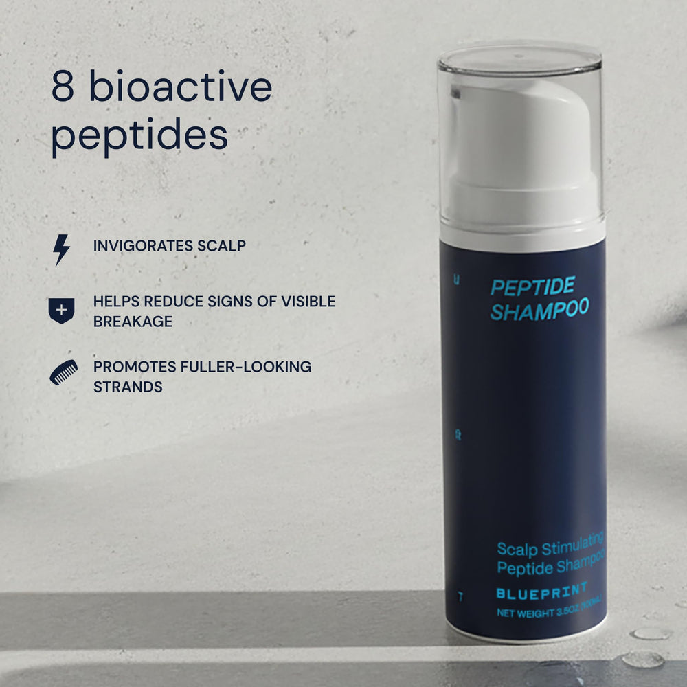 Blueprint Bryan Johnson ingredient visual with peptides and menthol illustrating science-driven benefits