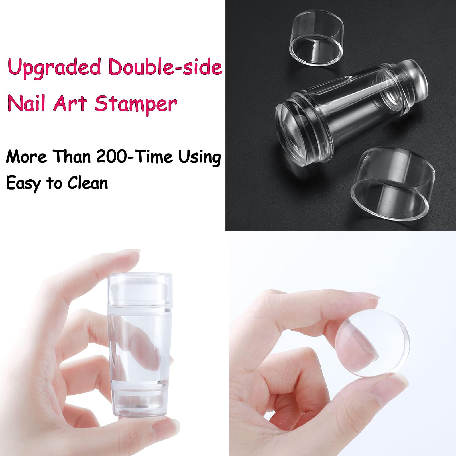 BlueZOO dual-end silicone stamper showing jelly heads for clean transfers