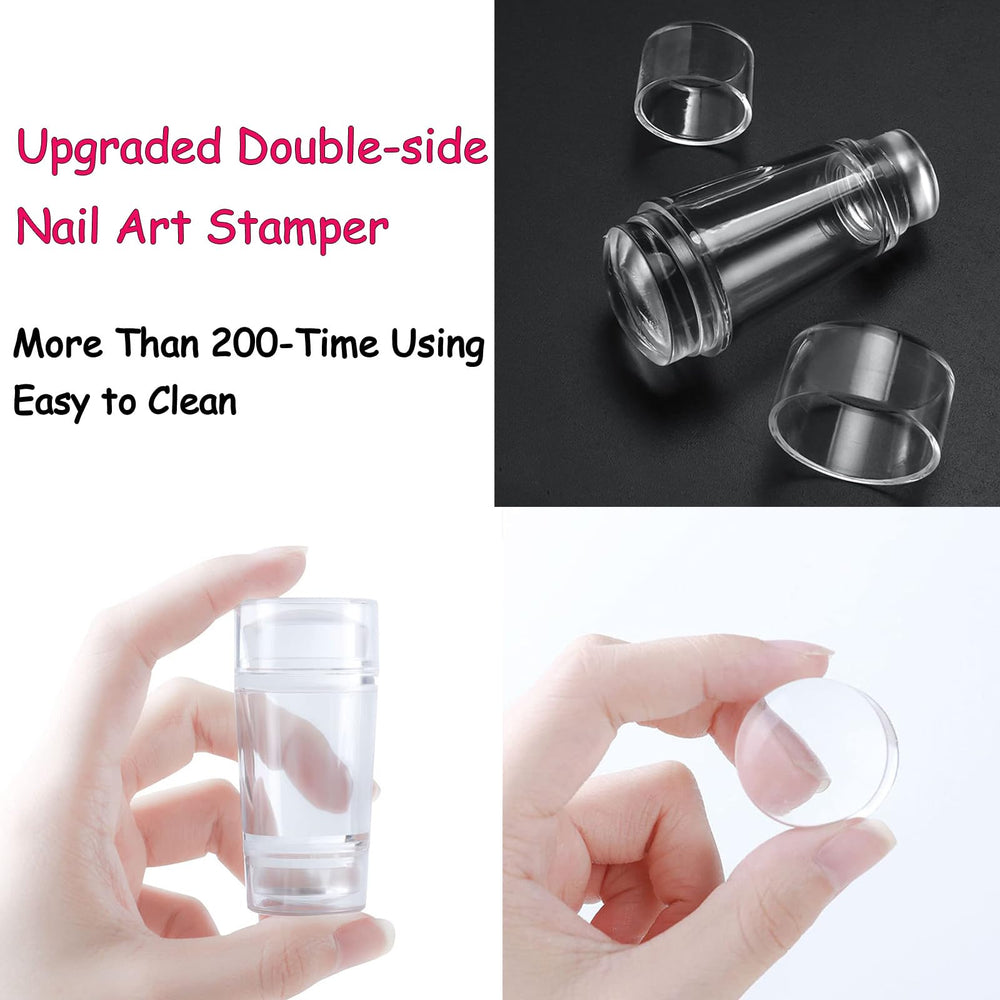 BlueZOO dual-end silicone stamper showing jelly heads for clean transfers