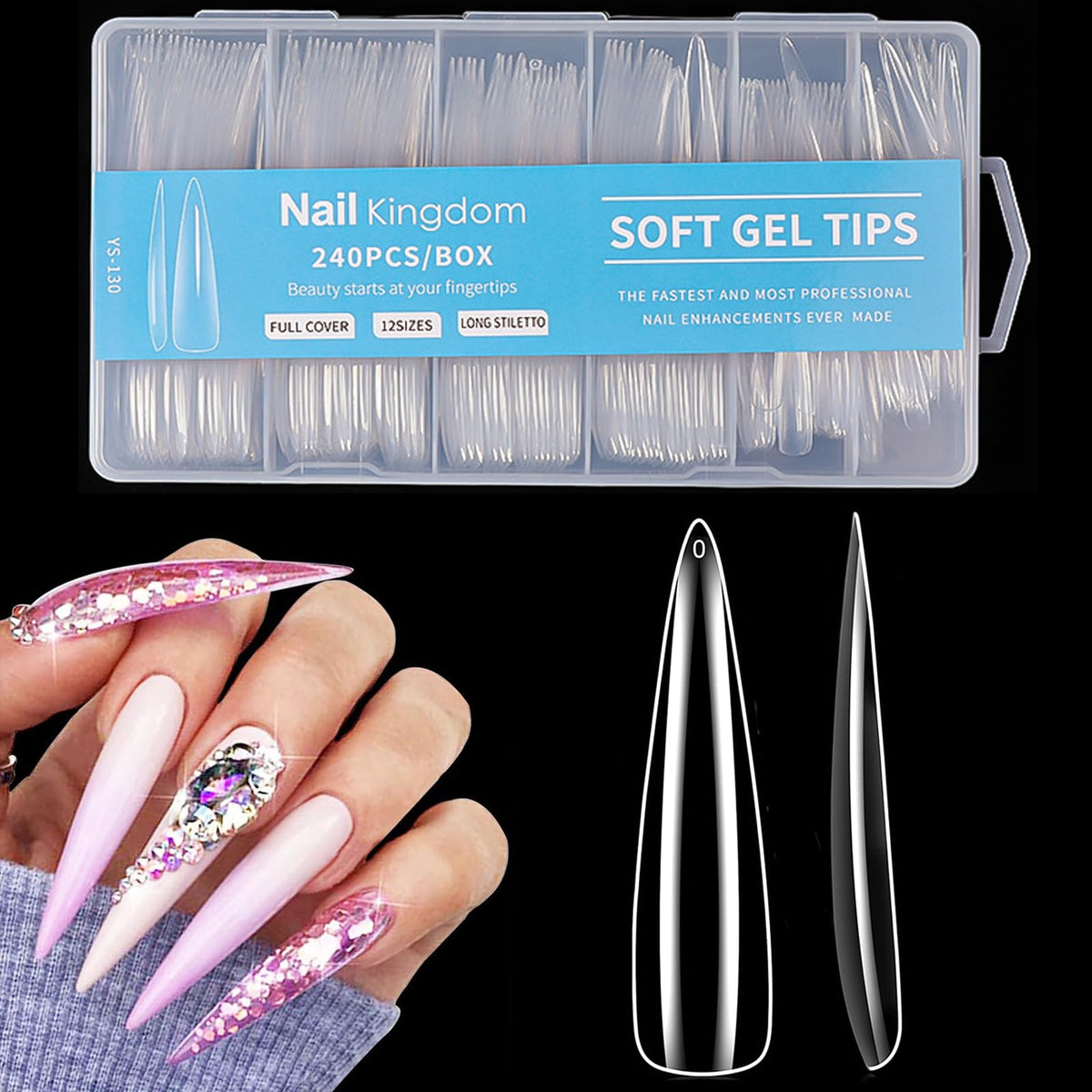 BlueZOO front packaging showing 240 clear tips and benefits