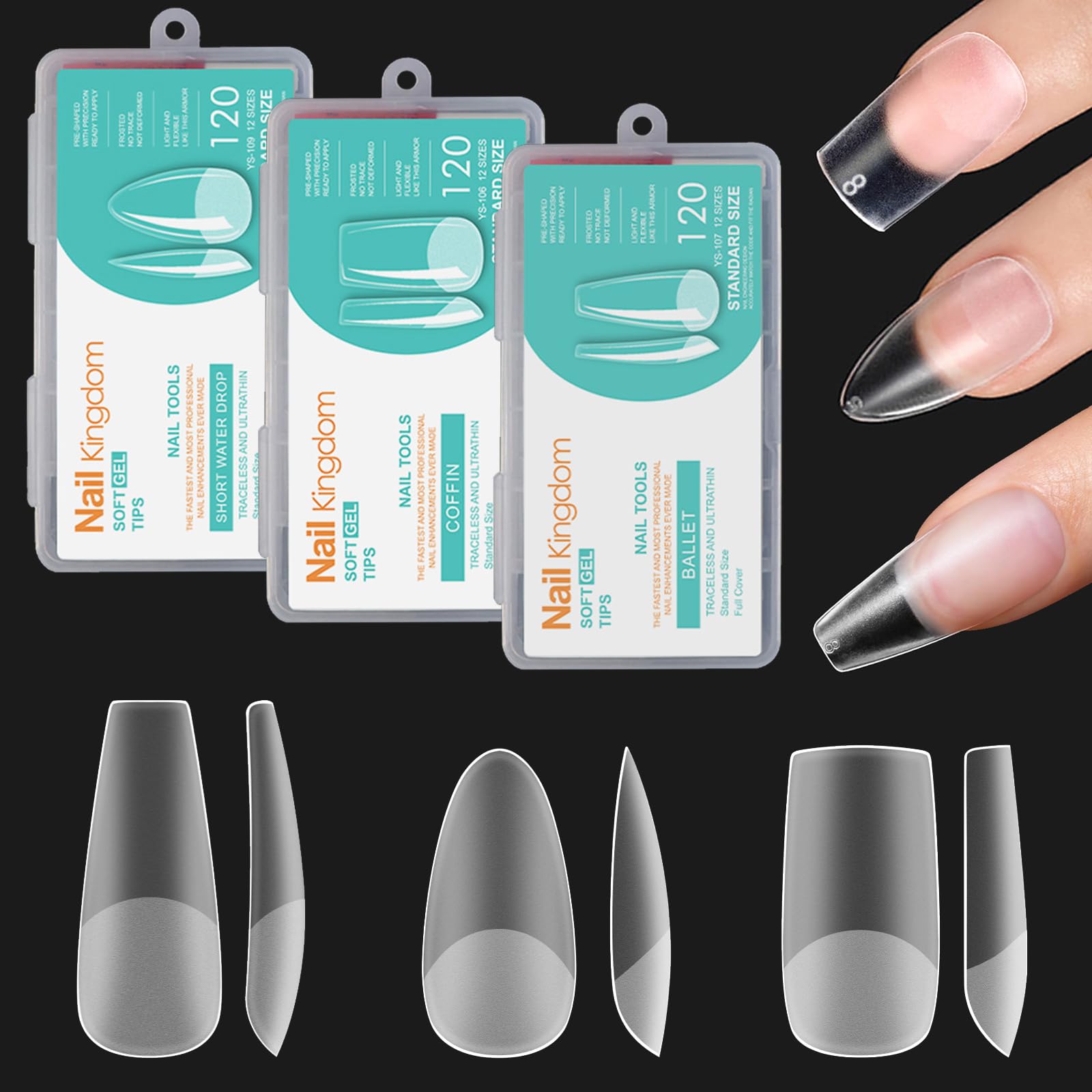 BlueZOO front packaging showing 3-shape clear matte kit for versatile looks