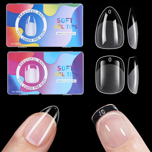 BlueZOO front packaging showing 600-piece nail tip set and kit benefit