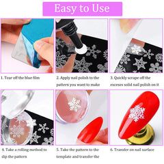 BlueZOO stamping in action on nails showing quick pattern transfer benefit