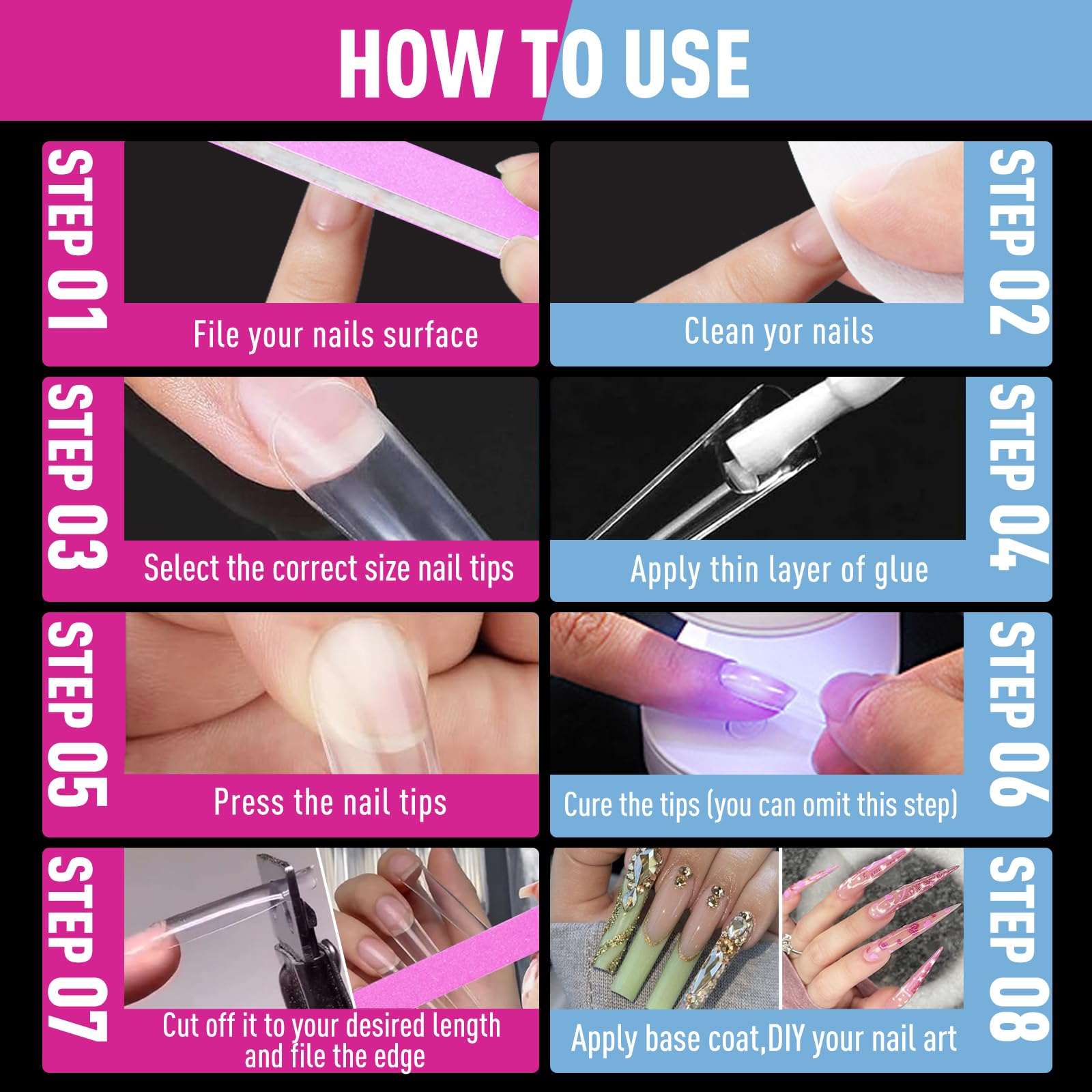 BlueZOO polished edge detail for comfortable natural nail fit