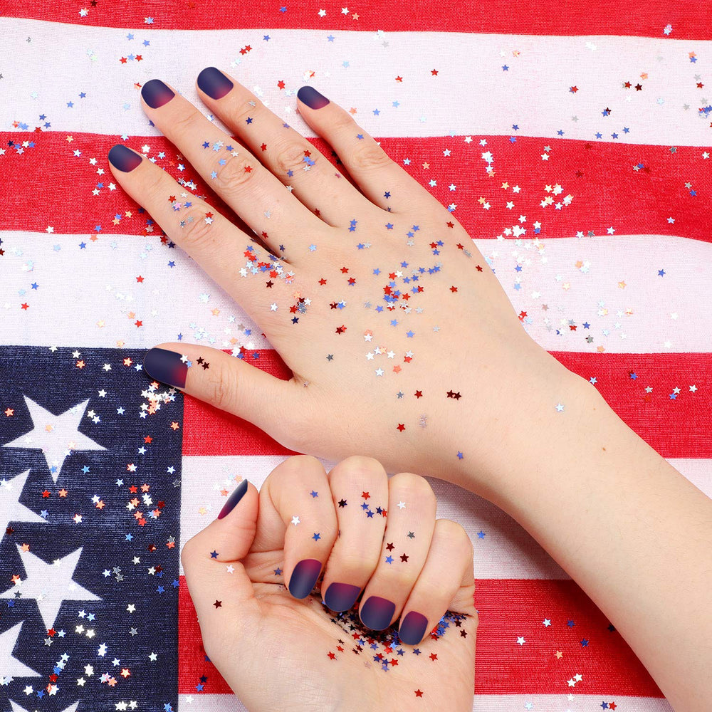 Blulu face and body decoration example using stars with cosmetic adhesive for festivals