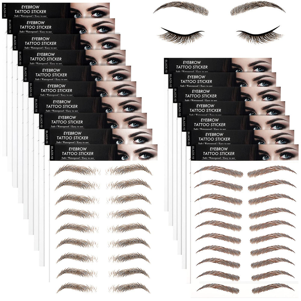 Blulu front sheet display showing multiple eyebrow styles and quick choice benefit