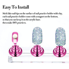 Blulu nail stand in use while painting a tip for precise detailing