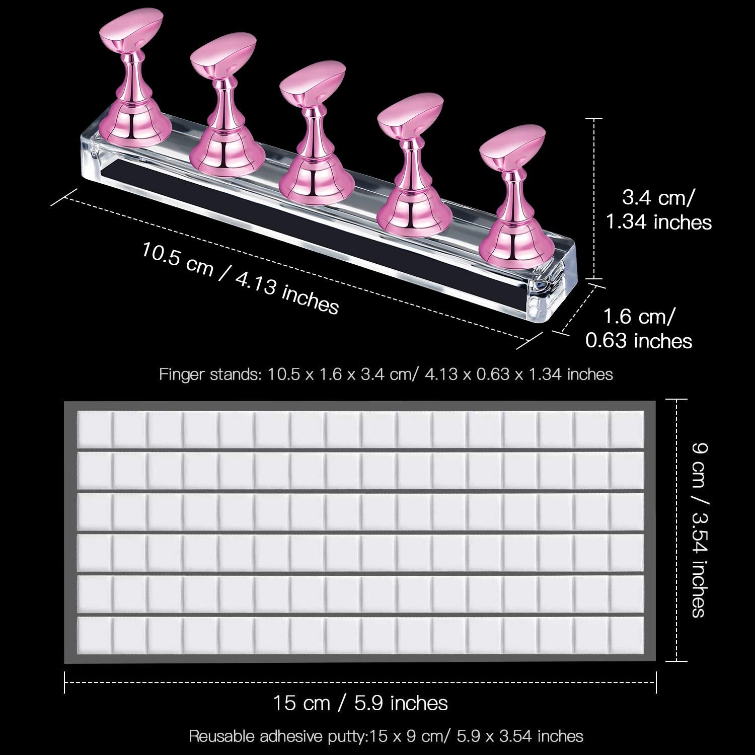 Blulu in use painting nail tip on stand for precise brush control and clean results