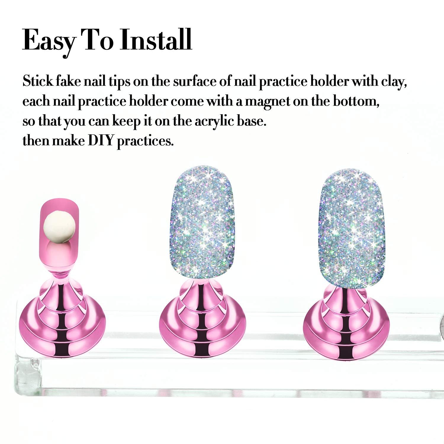 Blulu lifestyle display tabletop showing polished nail designs presented for clients