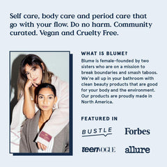 Blume patch being gently removed to reveal flatter, calmer skin