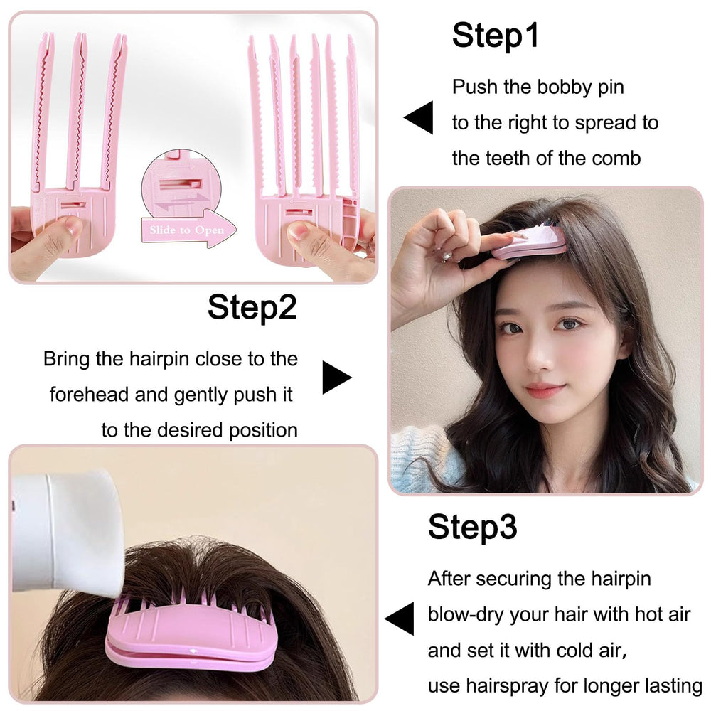 BluOcnMkt six-teeth clip placed in curly hair showing enhanced crown volume