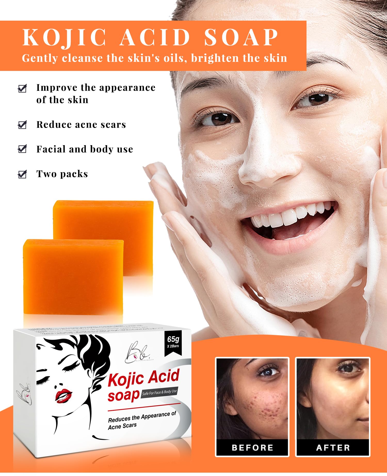 Blusheva Beauty single angled bar highlighting texture and smooth finish