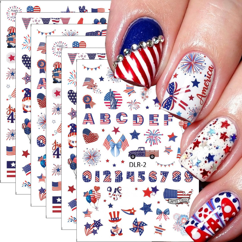 BMKKOT front packaging showing 6 sheets and patriotic designs, quick styling benefit