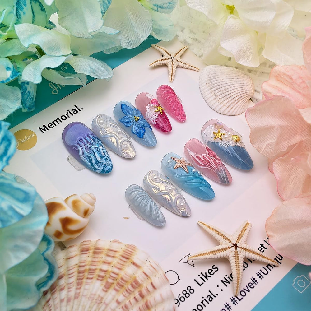 BMKKOT worn on hand to display medium almond shape and wearable beach style