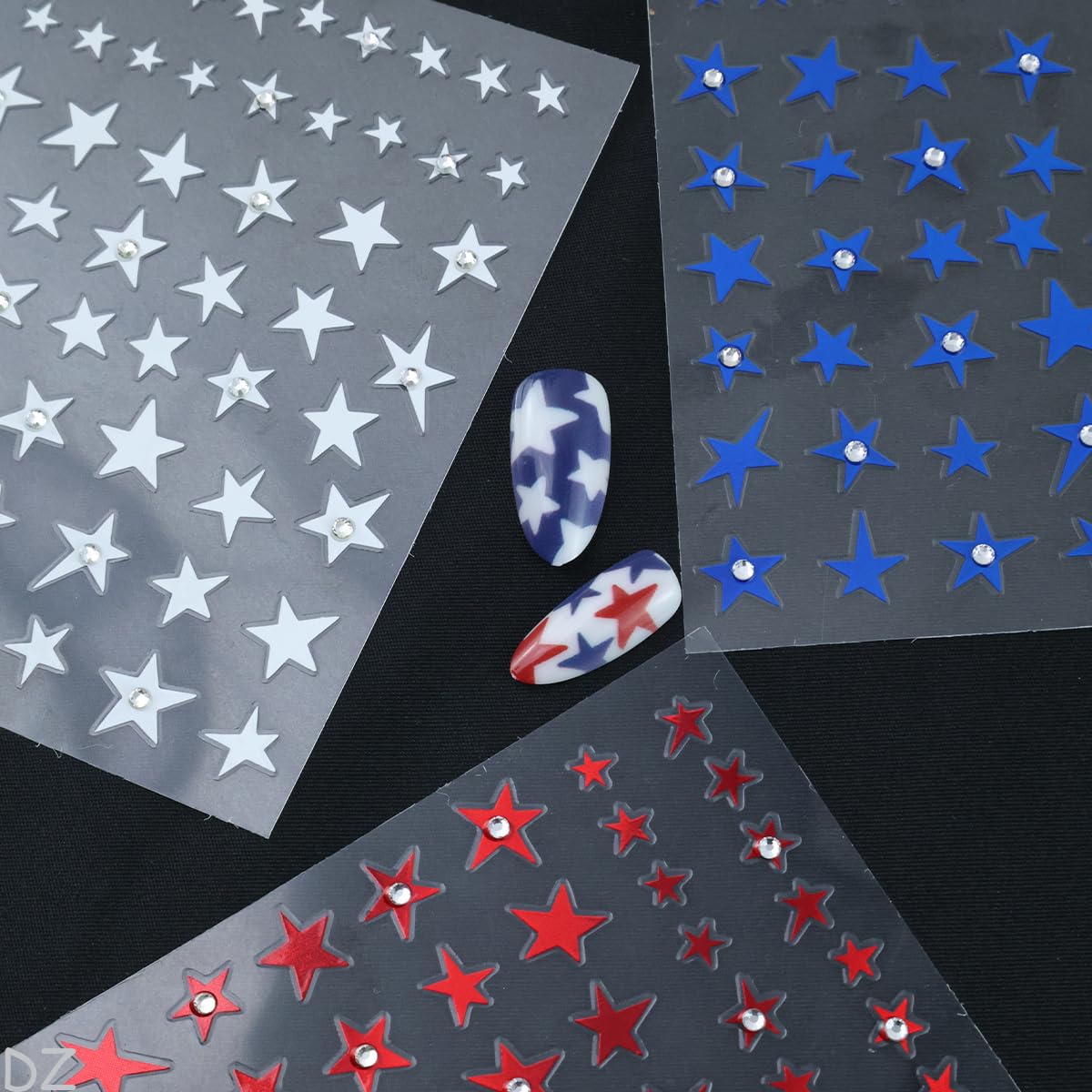BMKKOT finished patriotic manicure in lifestyle setting for holiday inspiration