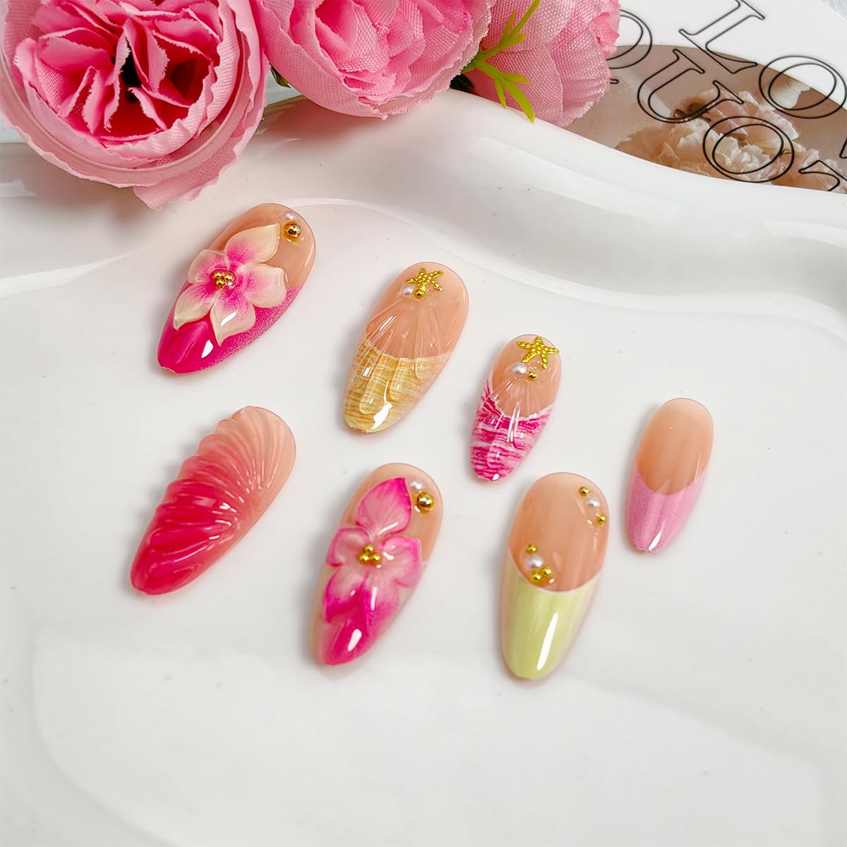BMKKOT applied nails on hands in lifestyle shot, shows quick salon-free look