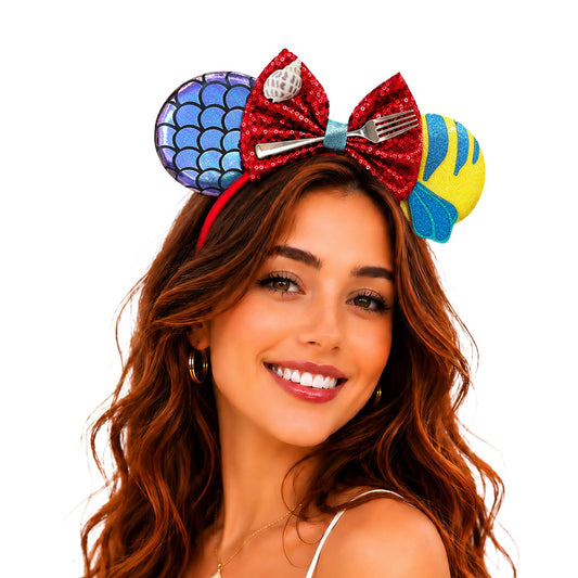 Bmobuo sequin fish‑scale bow closeup highlighting shimmer and costume-ready detail