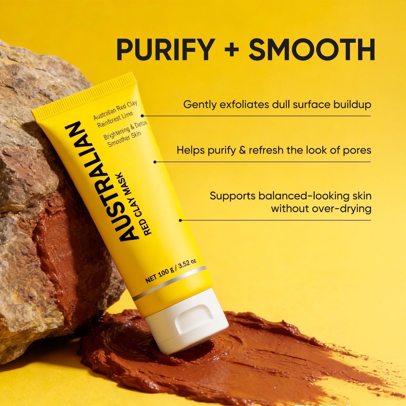 Boaccy clay texture close-up highlighting creamy mineral-rich formula