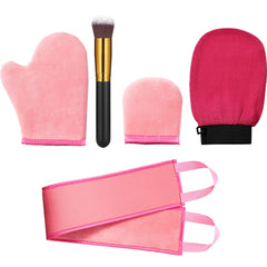 Boao front view of 5-piece tanning applicator kit for organized application