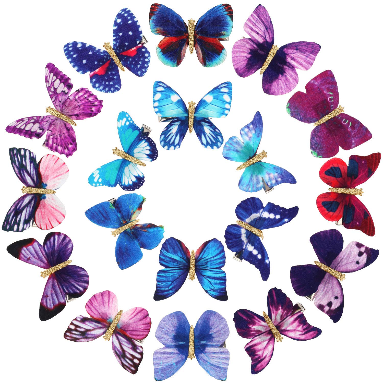 Boao front packaging showing 18 glitter butterfly clips for quick styling