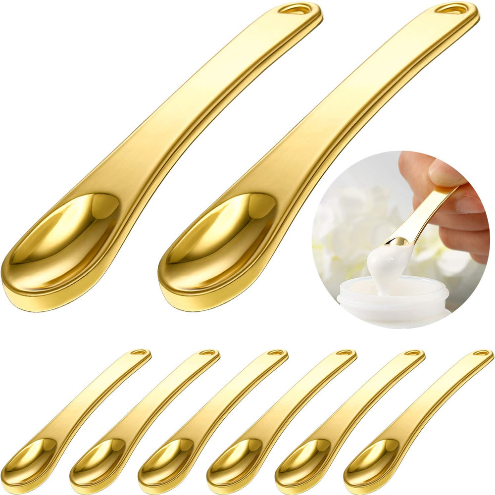 Boao gold spatulas front view showing set and polished finish benefit hygienic dispensing