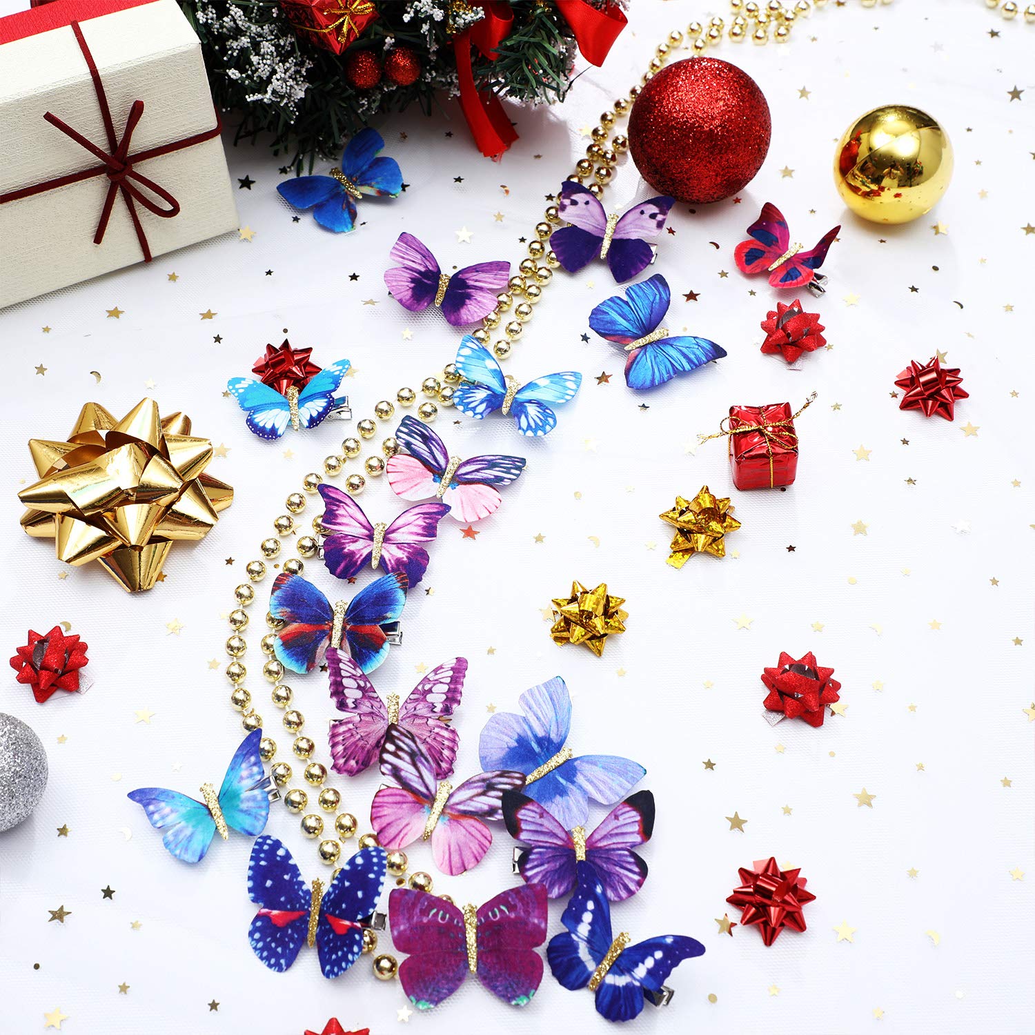 Boao clips arranged on party table suggesting festive accessory use