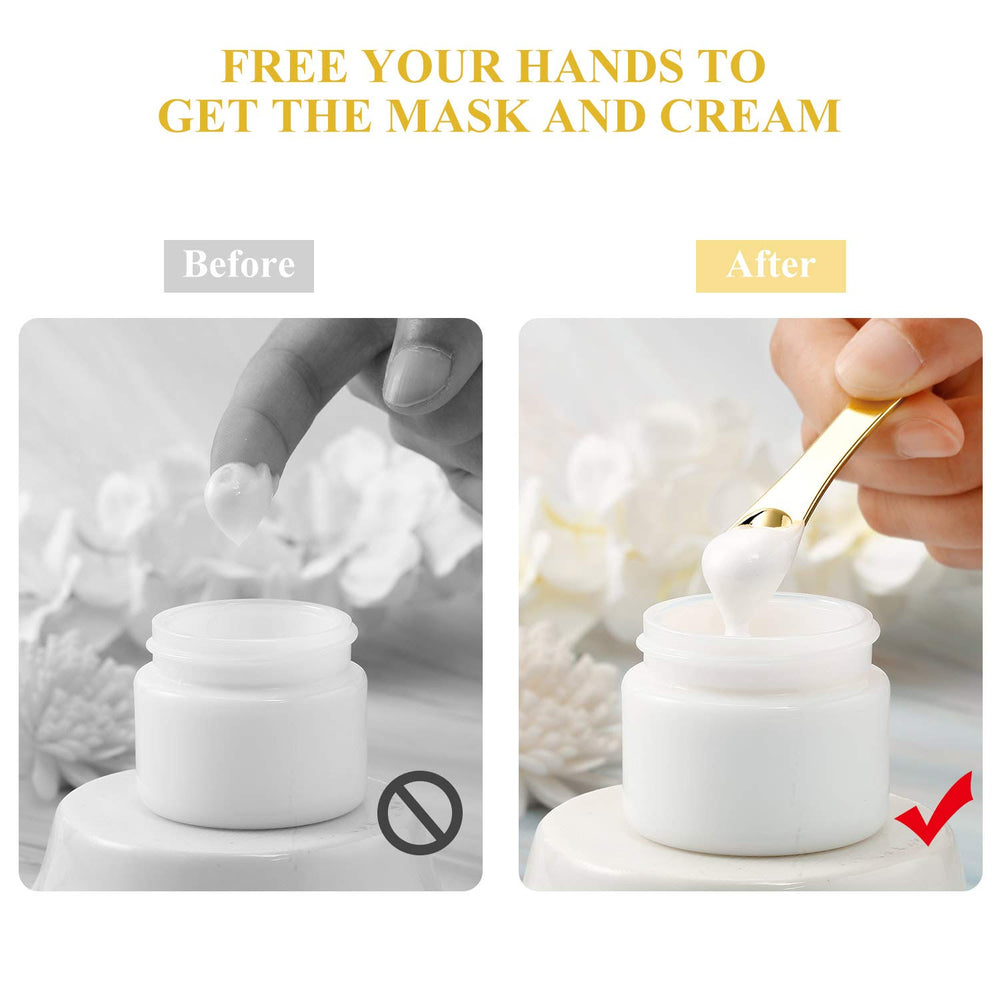 Boao spatulas used for sampling small cosmetic jar enabling clean transfers