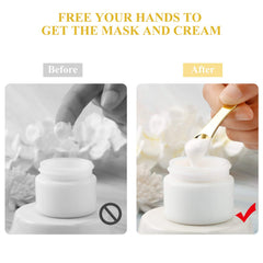 Boao spatulas used for sampling small cosmetic jar enabling clean transfers