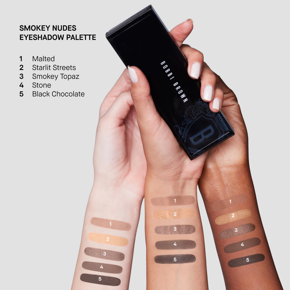 Bobbi Brown applying a metallic shade to eyelid for luminous evening look