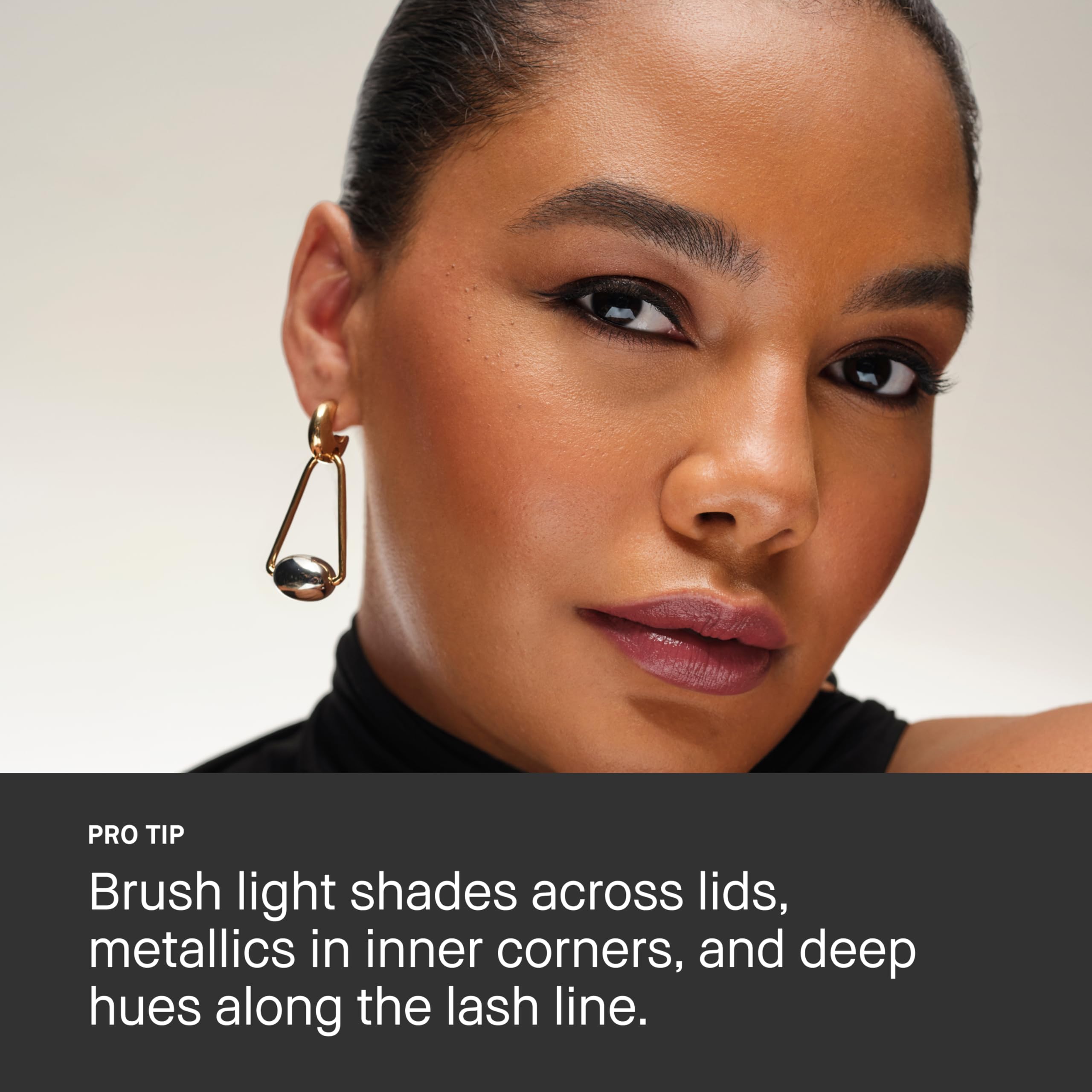 Bobbi Brown worn eye look on model illustrating flattering neutral finish and everyday versatility