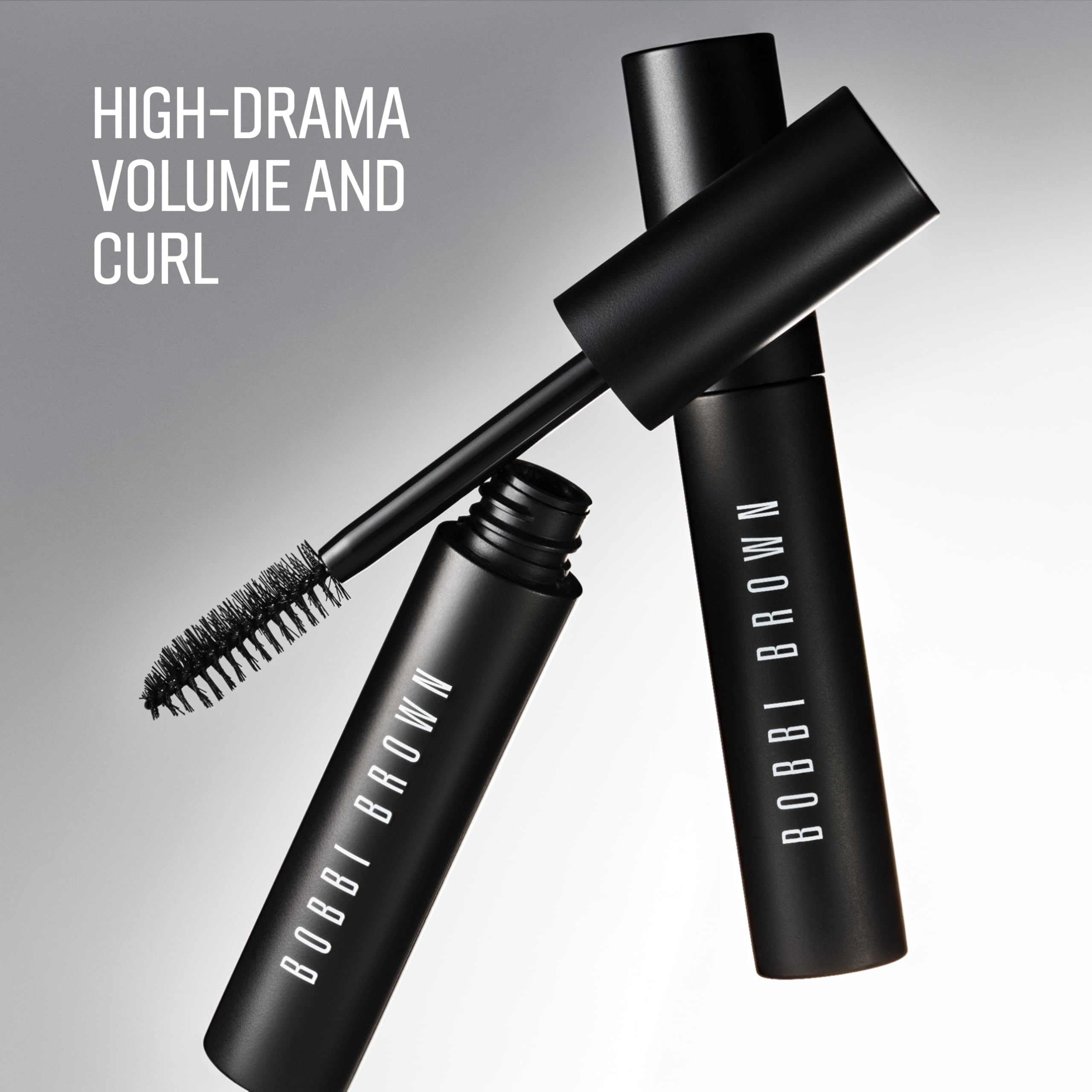 Bobbi Brown before and after lashes illustrating thicker curled lifted lashes benefit